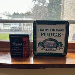 Irish Afternoon Tea Tin-Tea Not Included and Dairy Cream Fudge Tin-Fudge Not Inc